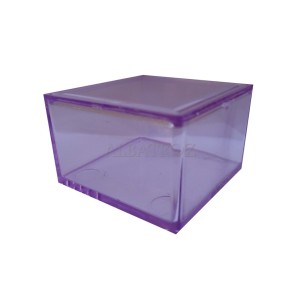 CAIXA ACRÍLICA 5X5X3 LILÁS - 6 UNIDADES