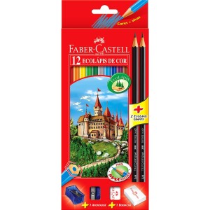 LÁPIS DE COR ECOLÁPIS 12 CORES FABER-CASTELL