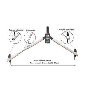 COMPASSO MOD.9011 C/PROLONGADOR - TRIDENT