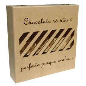 CAIXA CHOCOLATE VAZADA LASER - MDF
