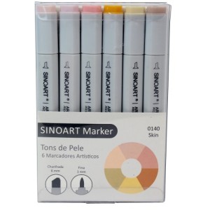 MARCADOR ARTÍSTICO SINOART MARKER 06 TONS DE PELE