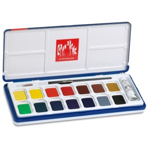 TINTA GUACHE PASTILHA CARAN D'ACHE STUDIO 15 CORES
