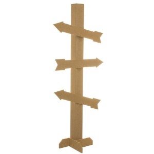 POSTE PLACA COM 3 SETAS MDF