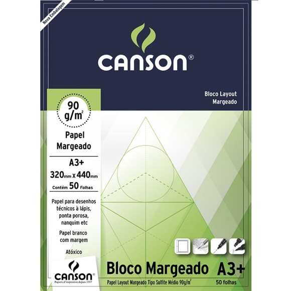 BLOCO LAYOUT 90G/M² A3+ MARGEADO -CANSON