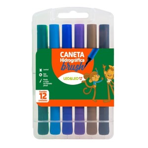 CANETA HIDROCOR BRUSH 12 CORES - LEO&LEO