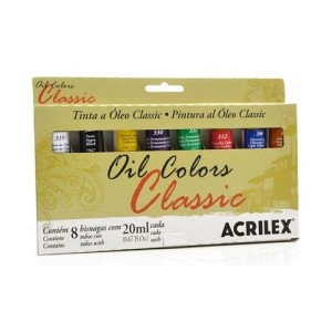 ESTOJO TINTA A ÓLEO CLASSIC 8 CORES 20ML - ACRILEX