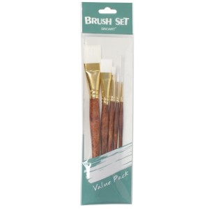 KIT PINCÉIS C/5 UN CERDA BRANCA SINTÉTICO - SINOART