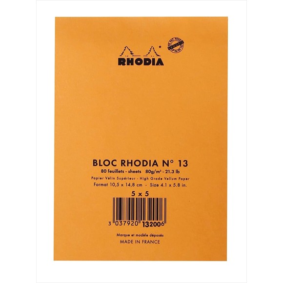 BLOCO DE NOTAS RHODIA N°13 10,5 X14,8 CM