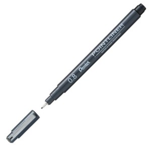 CANETA NANQUIM 0,8MM  PRETO POINTLINER - PENTEL