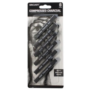 CARVÃO PRENSADO P/DESENHO 6 UN. - SINOART