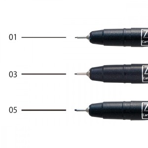 Caneta Nanquim Mangaka Kuretake Kit c/3un. Black 0.1/0.2/0.3mm