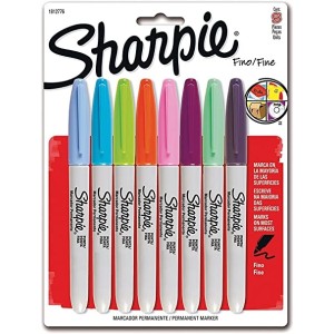 Marcador Permanente 8 cores Ponta Fina Sharpie 1812776