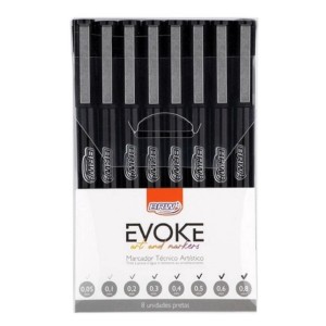 Caneta Nanquim Kit com 8 Pontas Evoke - Brw