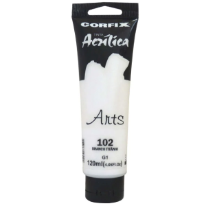 Tinta Acrílica Branco Titânio (102) 120ml Arts Corfix