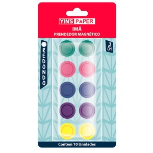 Imã Prendedor Magnético 2cm Colorido 10 unidades