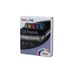 Giz Pastel Oleoso Metálico 6 Cores - Pentel
