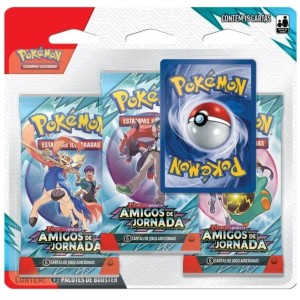 Booster Triplo 19 Cartas Pokémon Escarlate e Violeta 9 Amigos de Jornada